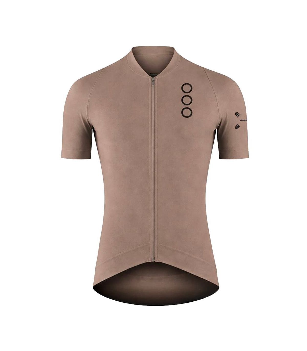 Camiseta de ciclismo manga corta Ecoon Pro Domancy color arena de alta transpirabilidad y ajuste aerodinámico.