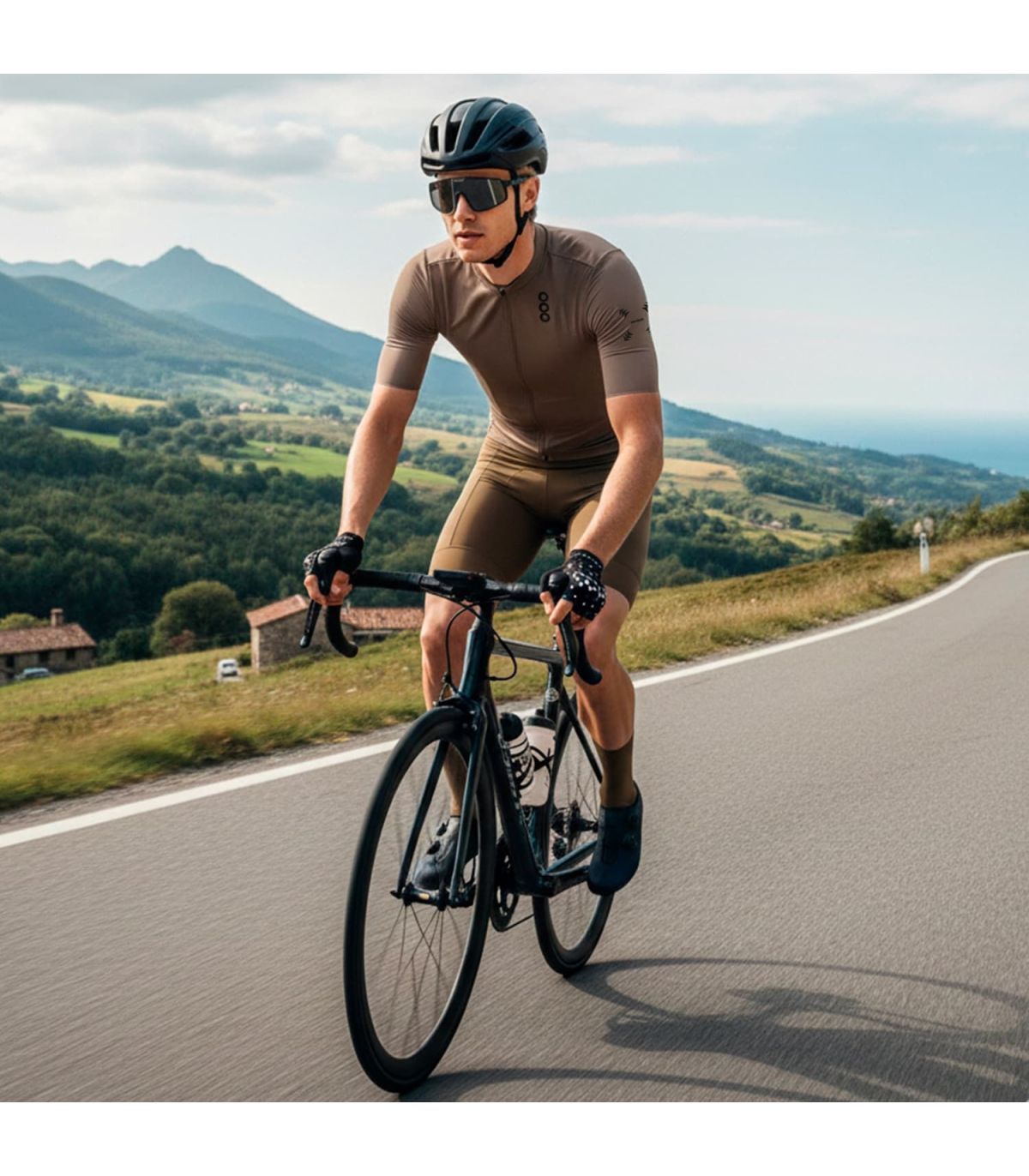 Ecoon Camiseta Manga Corta Ciclismo Pro Domancy Sand | Cremallera completa