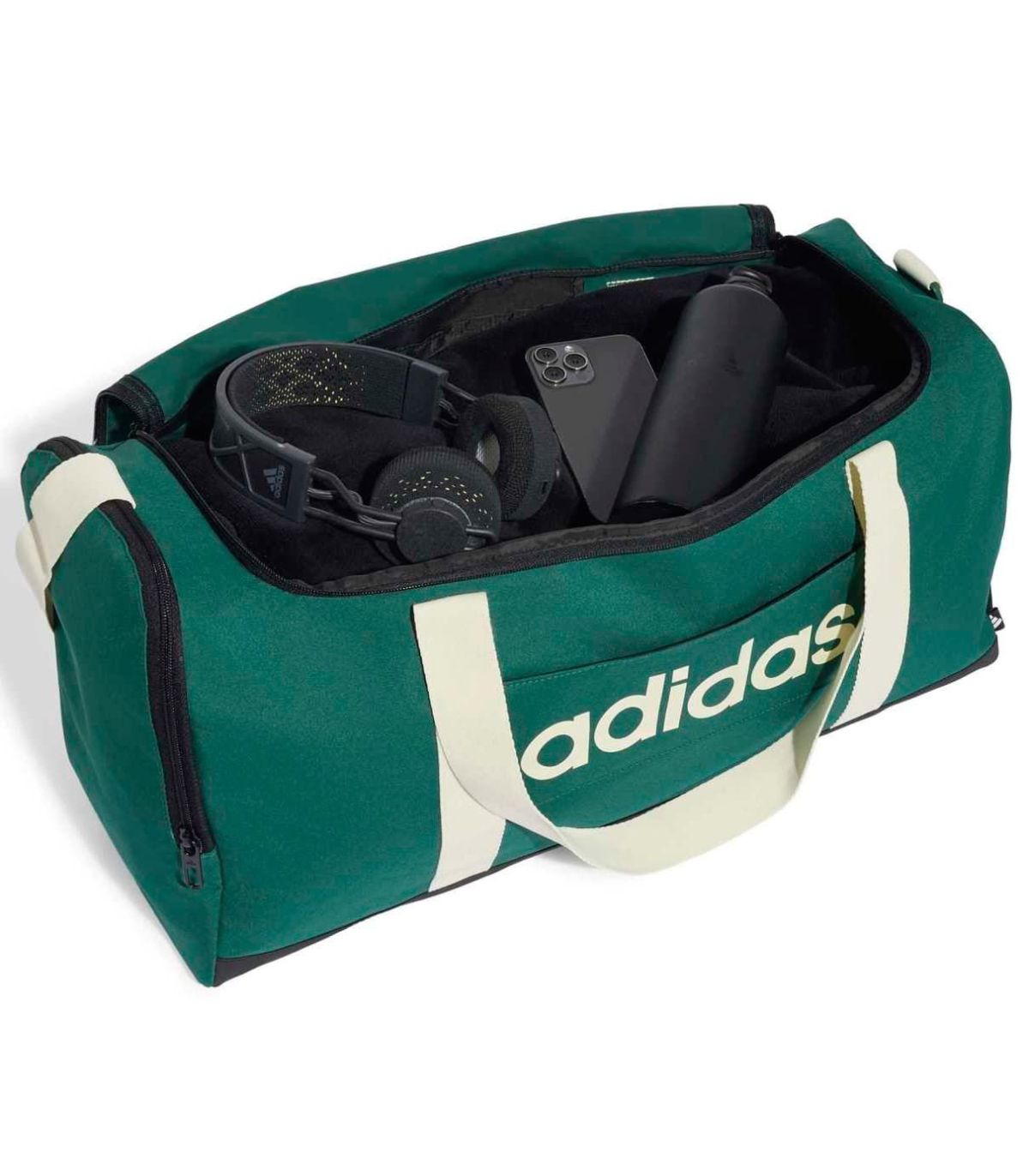 Adidas Bolsa de Deporte Mediana Linear Verde | asas blancas