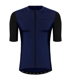 Camiseta técnica de ciclismo manga corta Ecoon Domancy Navy azul marino para ruta y montaña.