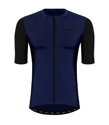 Camiseta técnica de ciclismo manga corta Ecoon Domancy Navy azul marino para ruta y montaña.