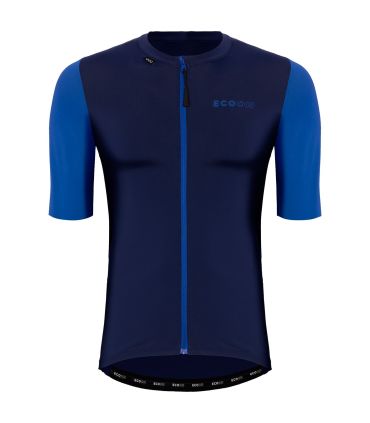 Camiseta técnica de ciclismo de manga corta Ecoon Domancy Blue en color azul con ajuste ergonómico.