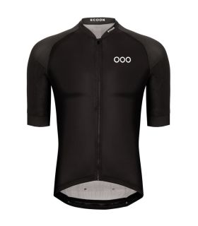 Camiseta técnica de ciclismo de manga corta Ecoon Galibier Black para hombre.