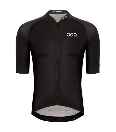 Camiseta técnica de ciclismo de manga corta Ecoon Galibier Black para hombre.
