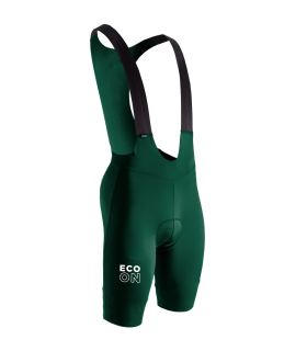 Culote corto de ciclismo Ecoon PROlapraise verde oscuro con ajuste aerodinámico y compresión muscular.