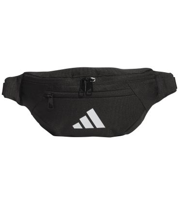 Riñonera deportiva Adidas Ess Waist Bag en color negro con correa ajustable para running y gimnasio.