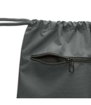 Brasilia Gym Sack Gris | bolsillo exterior de cremallera