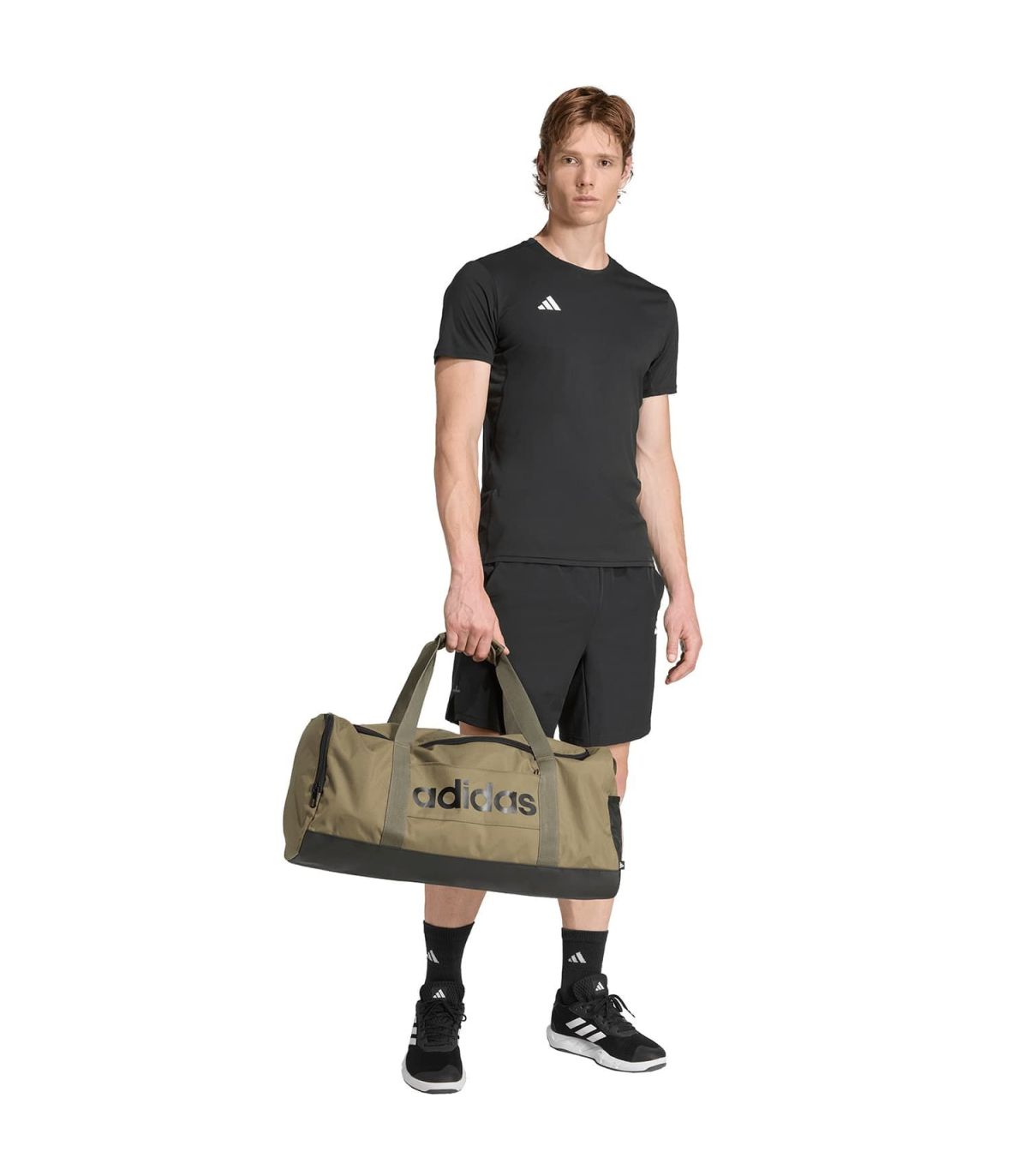 Adidas Bolsa de Deporte Mediana Linear Kaki | red de malla
