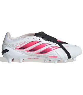 Botas de fútbol Adidas Predator League FT AG blancas con lengüeta plegable para césped artificial