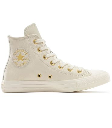 Zapatillas Converse Chuck Taylor All Star Gold Leather de piel beige con detalles dorados para mujer