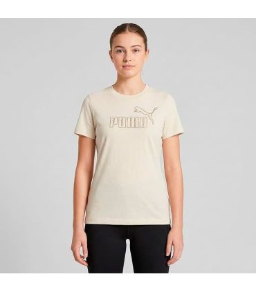 Puma Camiseta Ess+ Rhinestone Beige Niña | Strass frontal