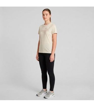 Puma Camiseta Ess+ Rhinestone Beige Niña | Strass frontal