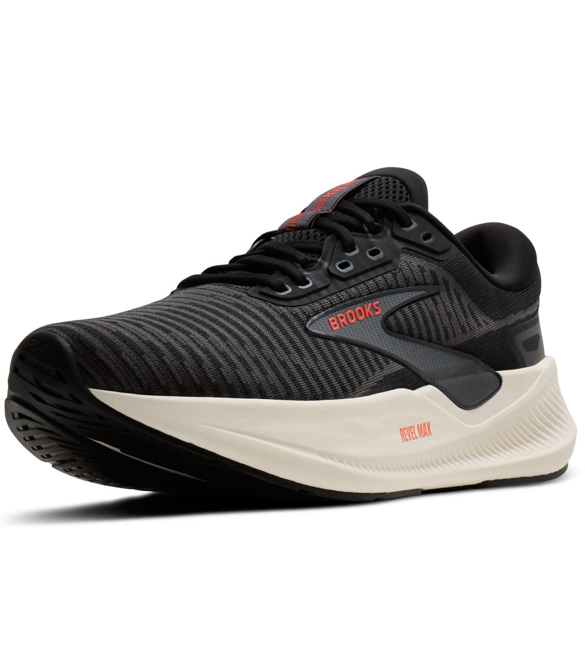 Brooks Zapatillas Revel Max Negro | Entresuela crema y 278g